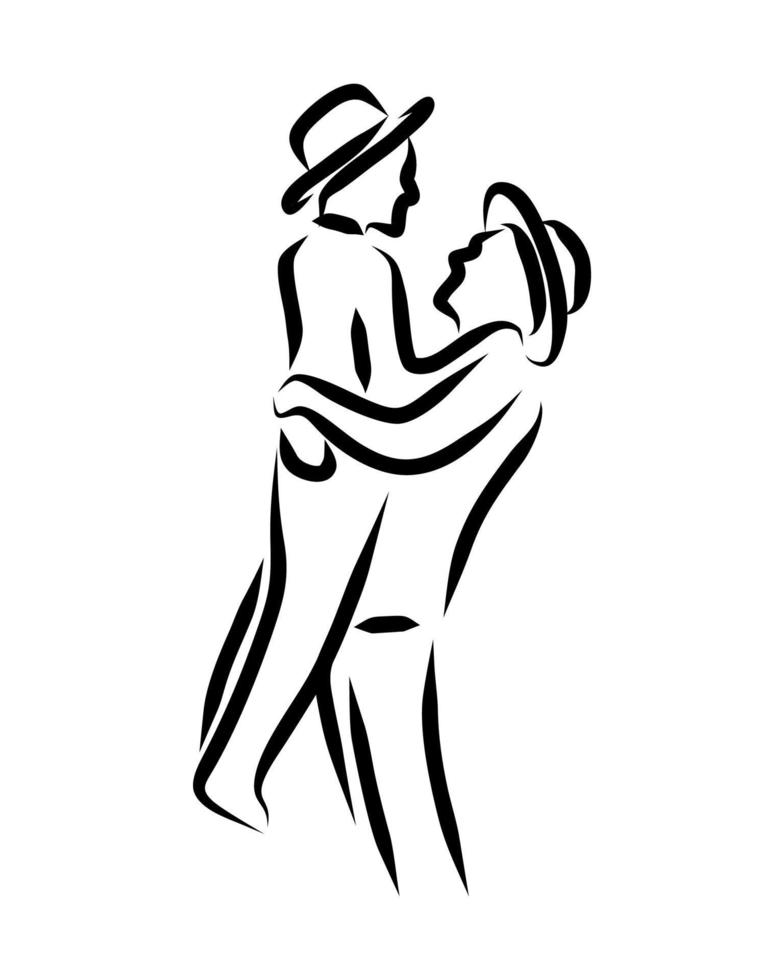 Line drawing of romantic vector