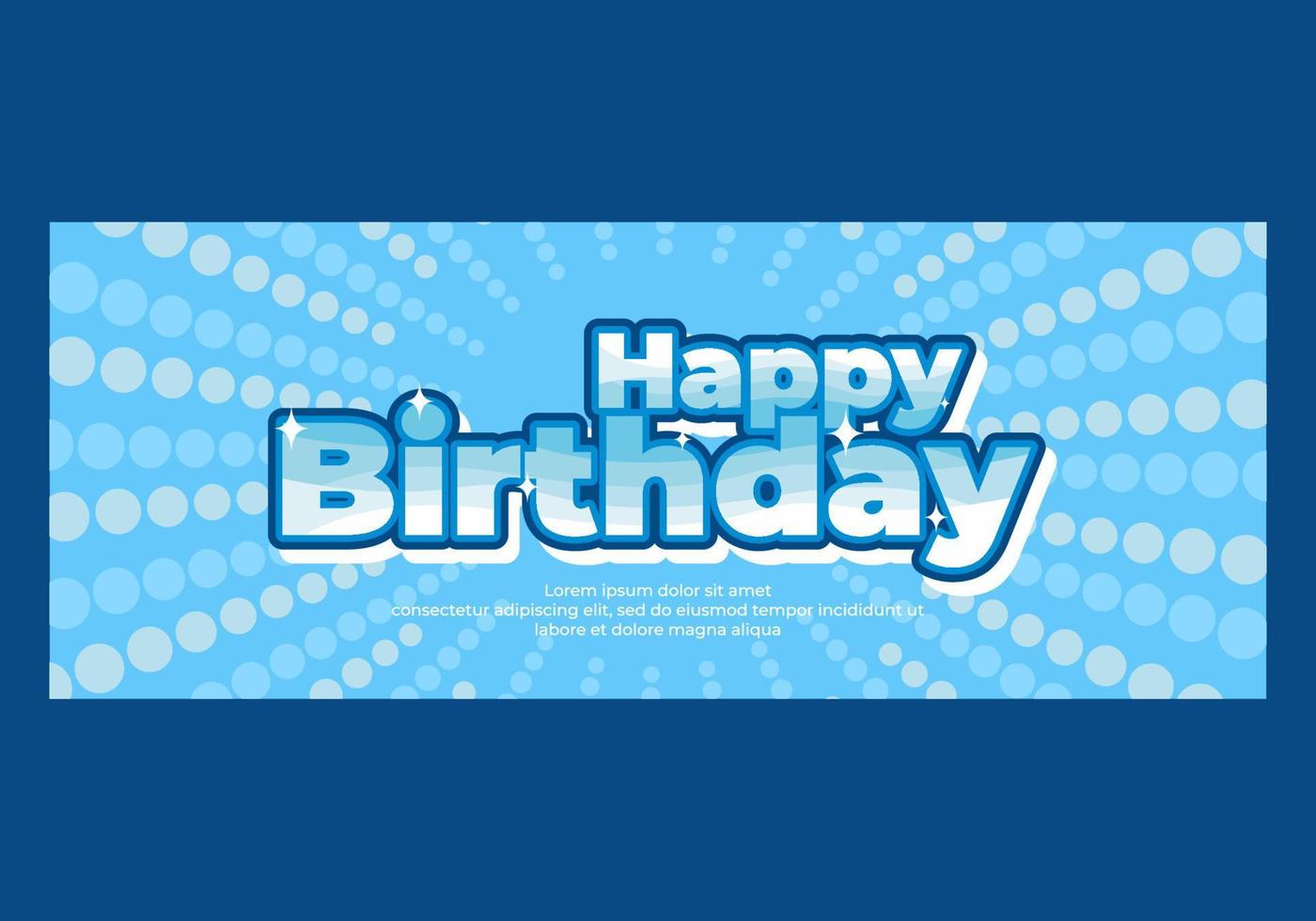 Blue color of Happy Birthday text effect vector