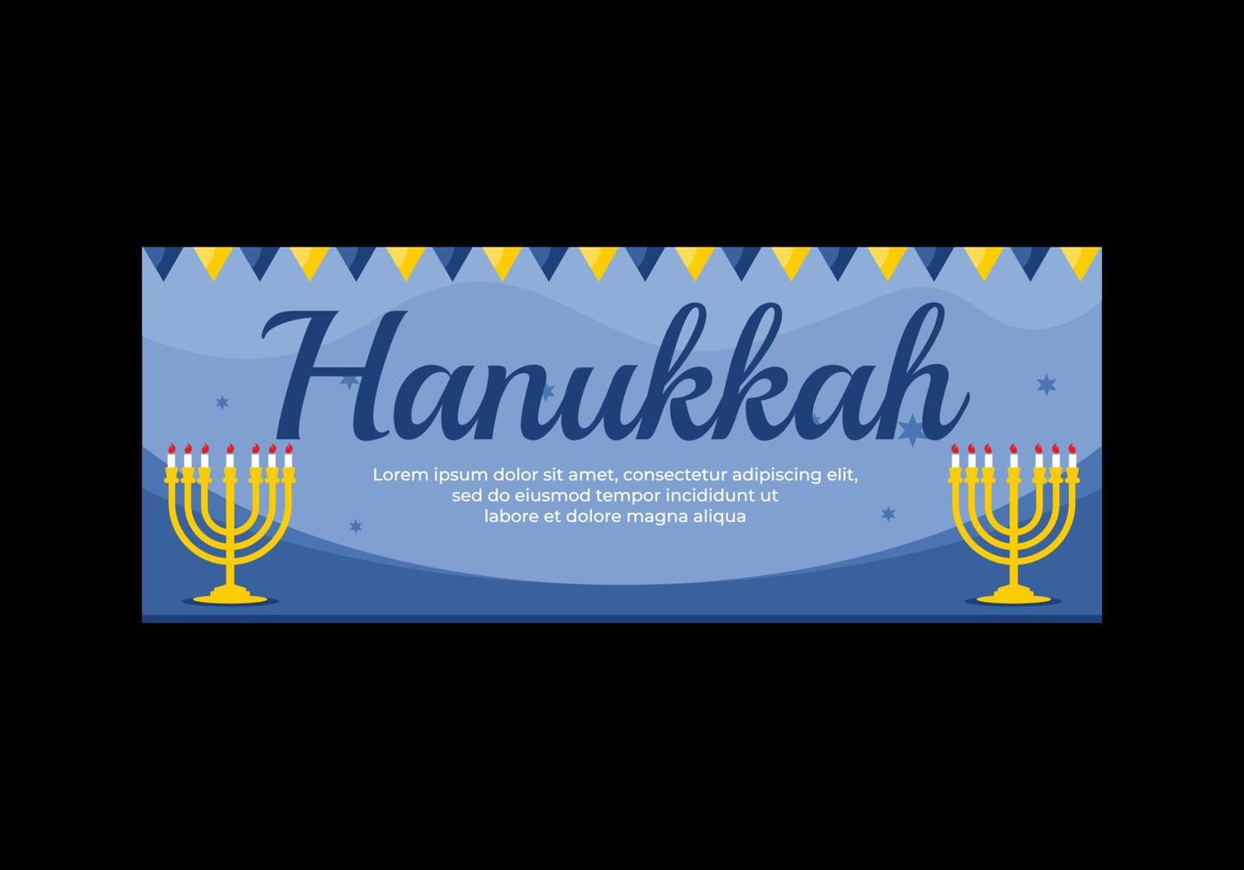 Hanukkah event social media ads banner design vector
