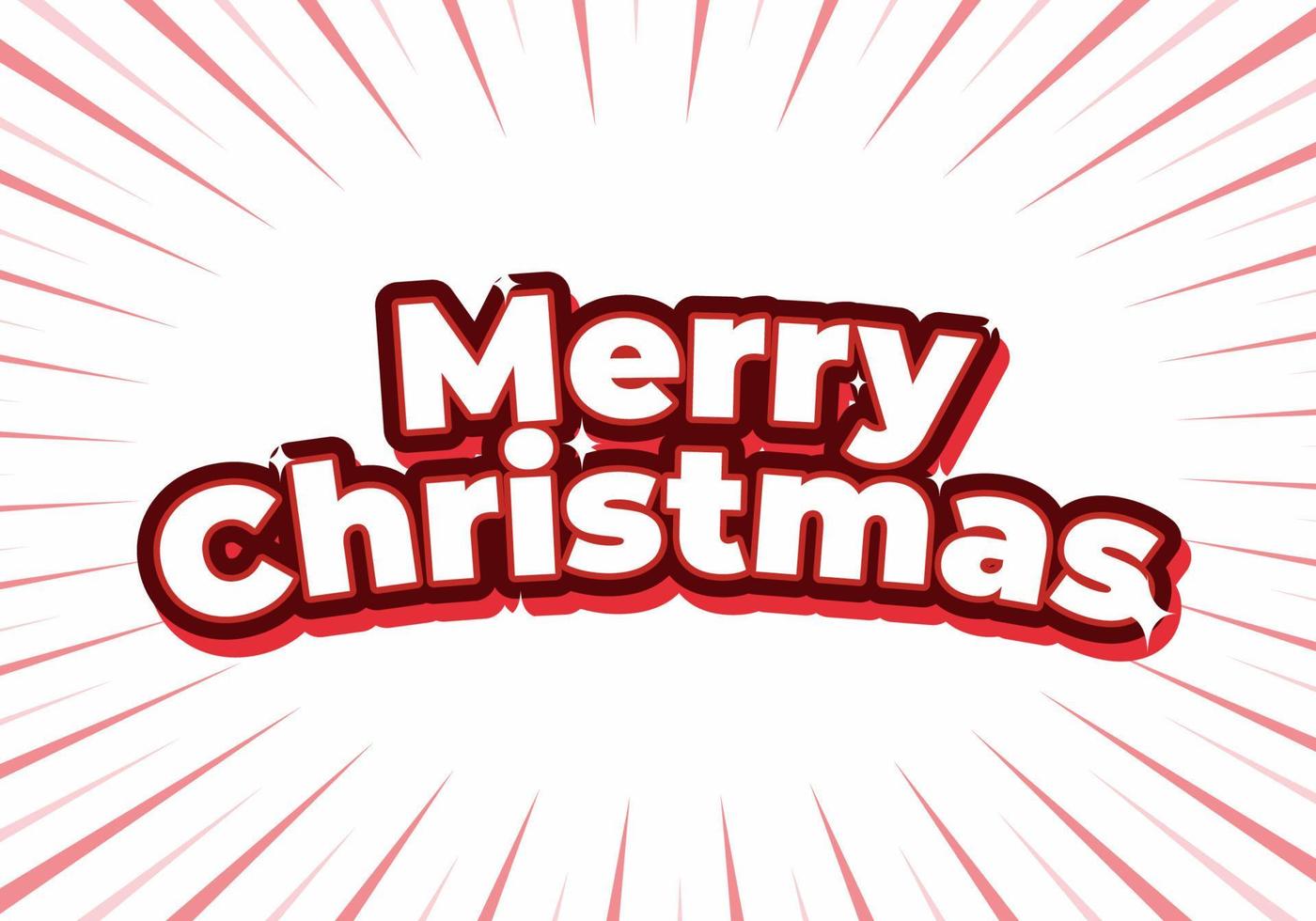 White and red color of Merry Christmas text effect vector