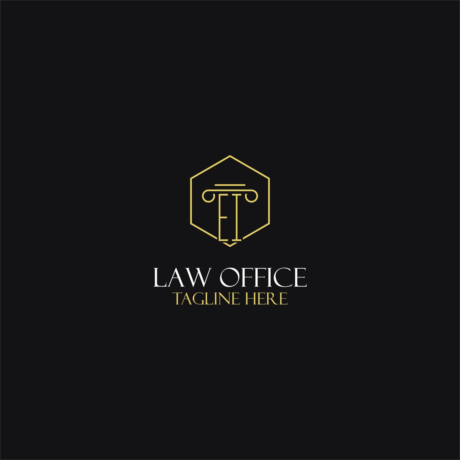EI monogram initials design for legal, lawyer, attorney and law firm