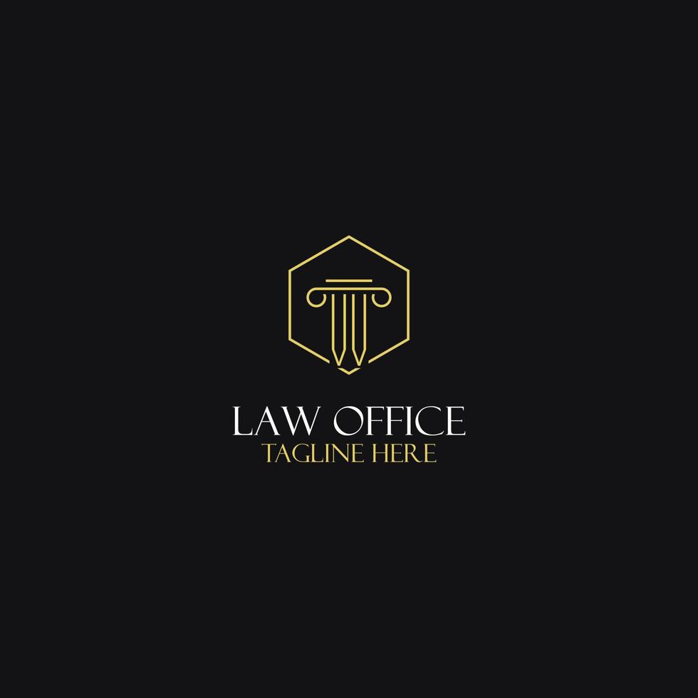 VV monogram initials design for legal, lawyer, attorney and law firm logo vector