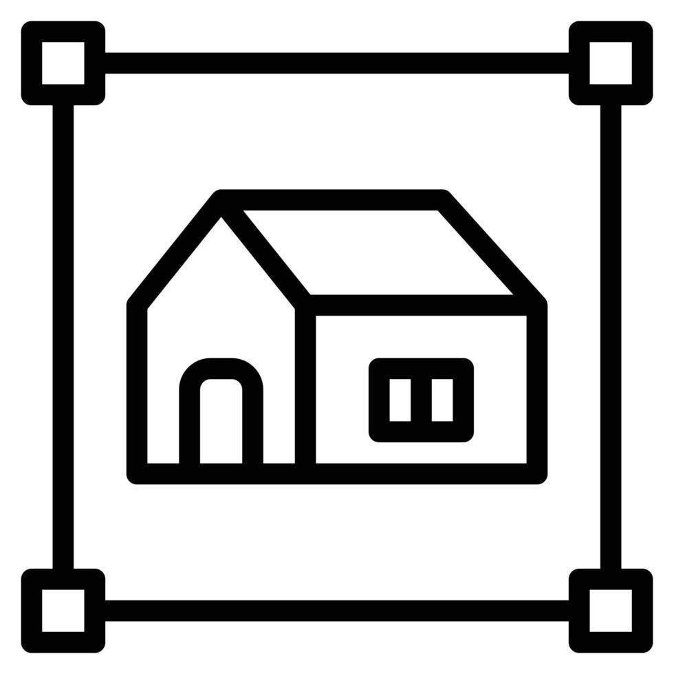 vector de icono de línea de diseño, hogar