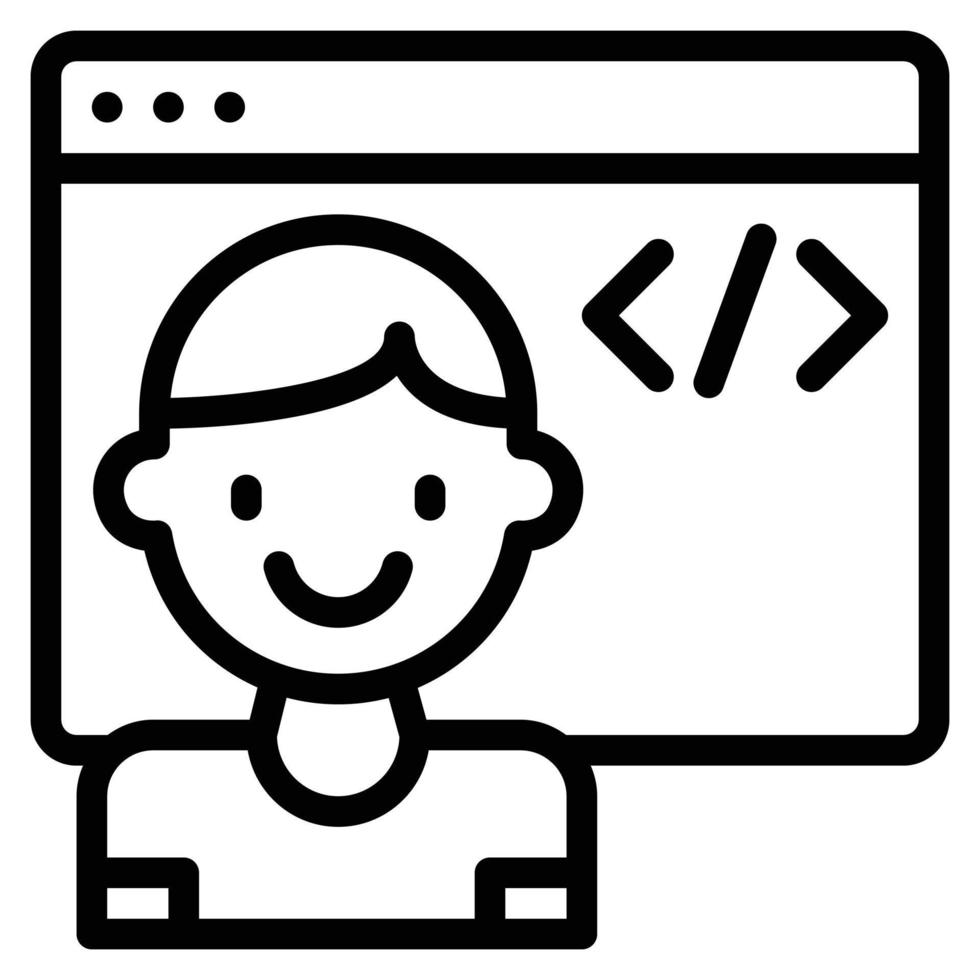 ilustración de vector de línea de icono de programación