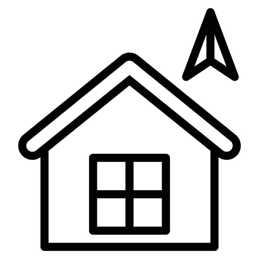 vector de icono de línea de brújula, hogar