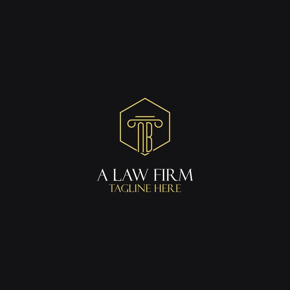 NB monogram initials design for legal, lawyer, attorney and law firm logo 11464323 Vector Art at
