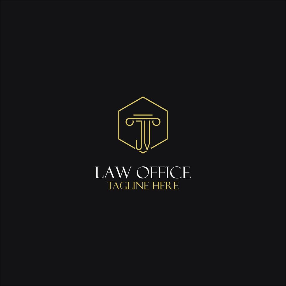 JV monogram initials design for legal, lawyer, attorney and law firm logo vector