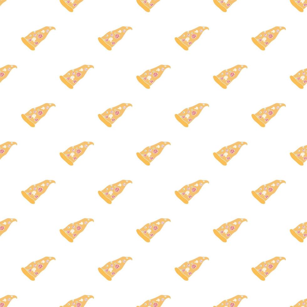 patrón de pizza sin costuras. fondo de pizza de colores. garabato, vector, pizza, ilustración. patrón de vector de comida rápida