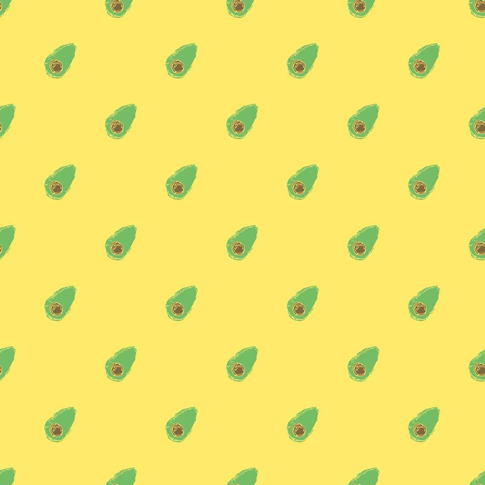 Seamless avocado pattern. Colored avocado background. Doodle vector illustration with fruits
