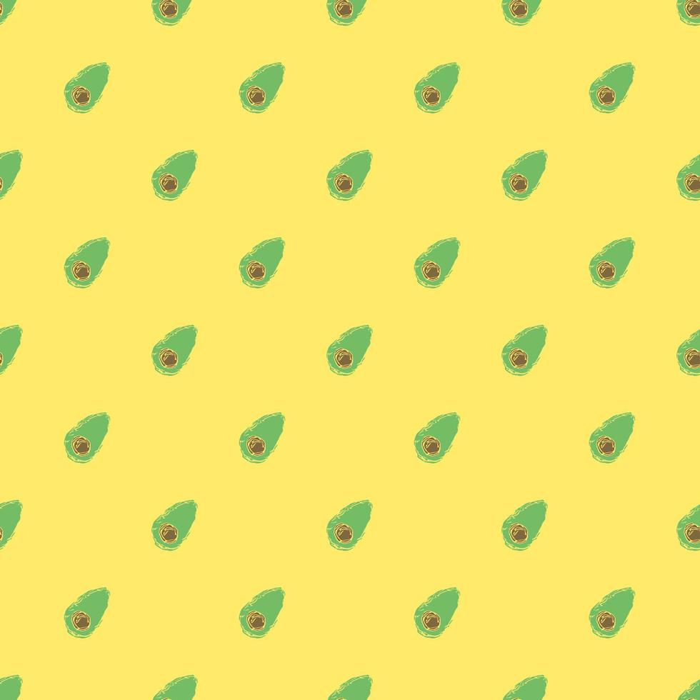 Seamless avocado pattern. Colored avocado background. Doodle vector illustration with fruits