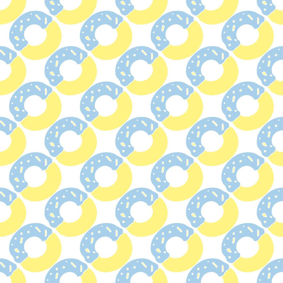 seamless donut pattern. Doodle vector pattern with donut icons. Colored donut background