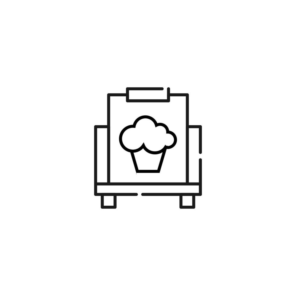 Art, picture, drawing on canvas. Vector sign drawn in flat style. Suitable for sites, stores, apps. Editable stroke. Line icon of cupcake on canvas