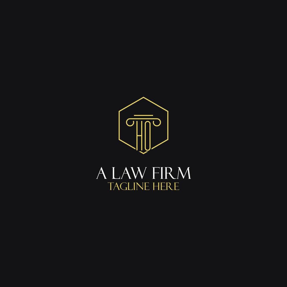 HO monogram initials design for legal, lawyer, attorney and law firm logo vector