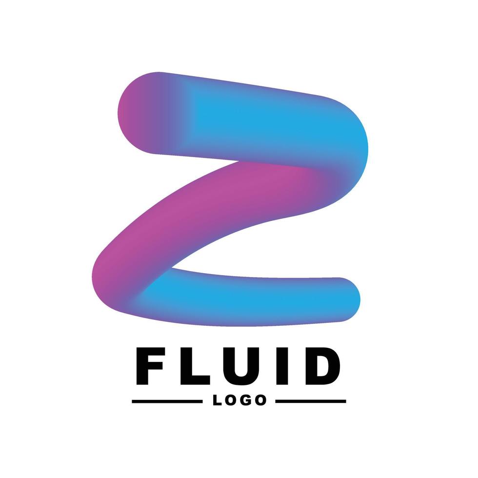 creatividad de color fluido. diseño de carteles de comunicación visual. logotipo de la letra z vector