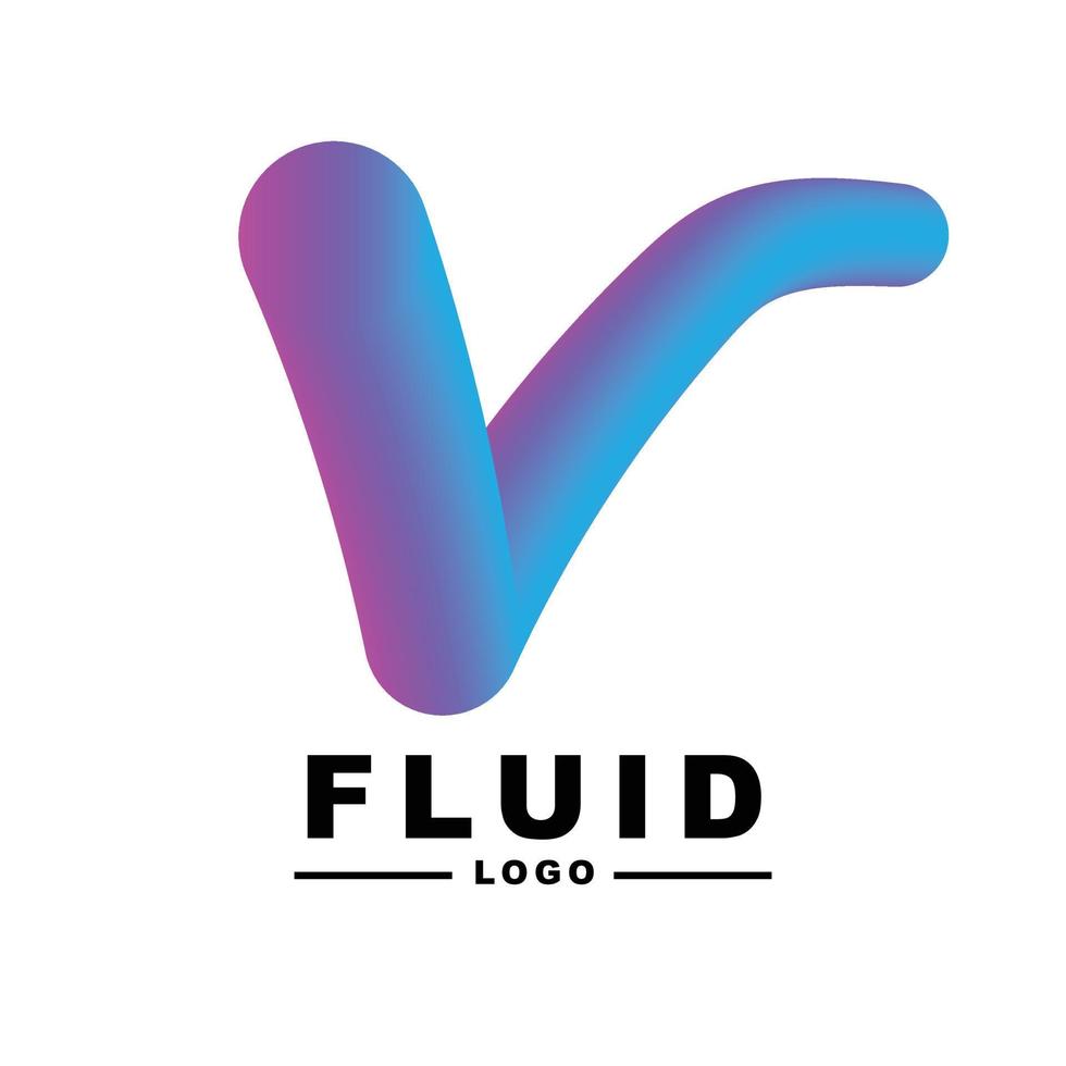 creatividad de color fluido. diseño de carteles de comunicación visual. logotipo de la letra v vector