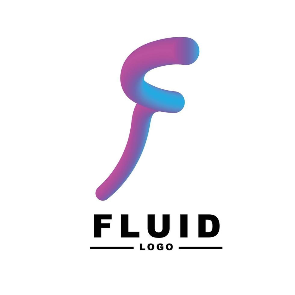 creatividad de color fluido. diseño de carteles de comunicación visual. logotipo de la letra f vector