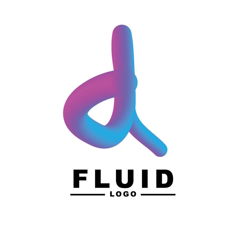 fluid color Creativity. Visual communication poster design. letter D logo vector