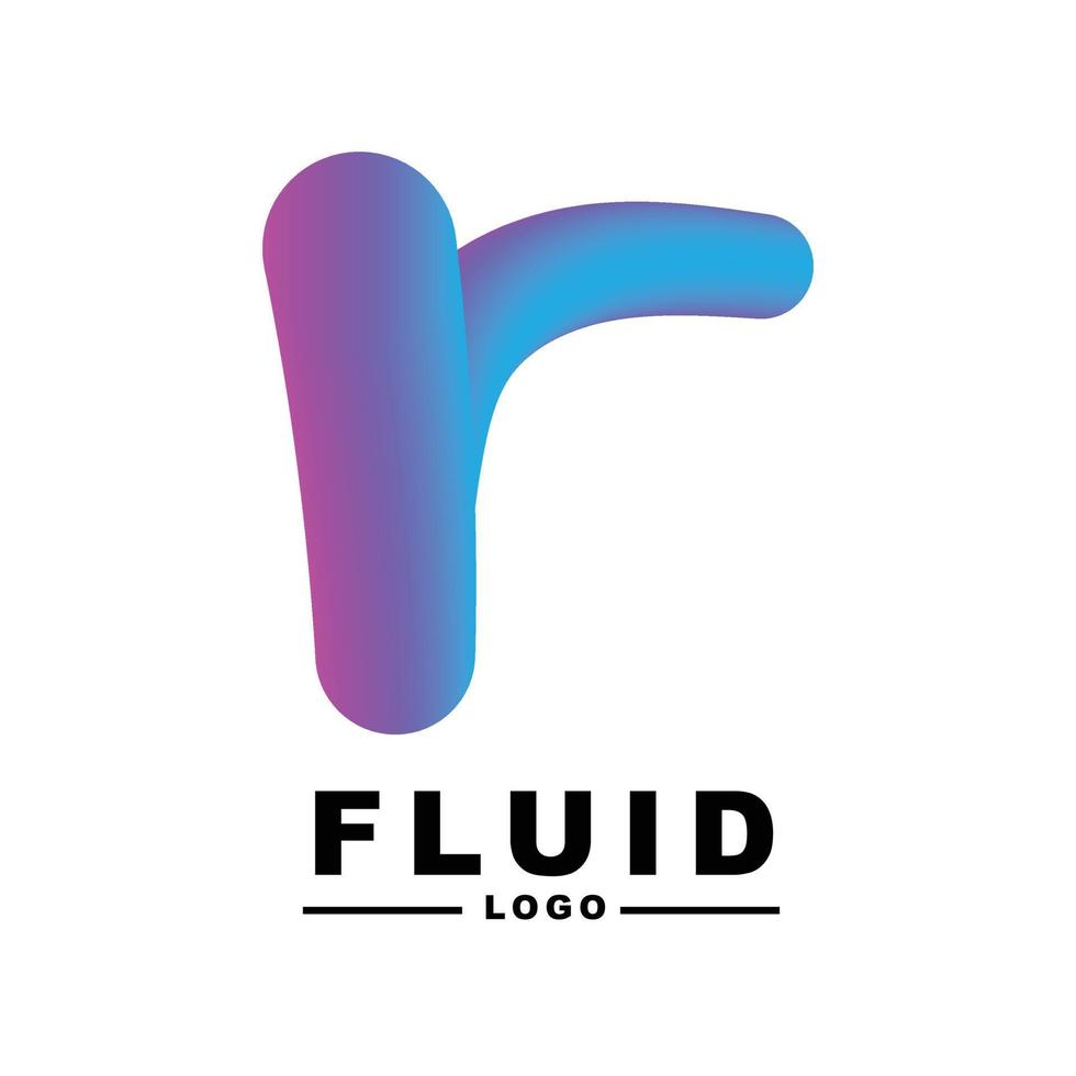 fluid color Creativity. Visual communication poster design. letter R logo vector