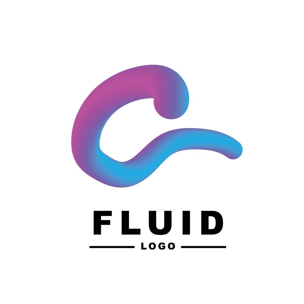 fluid color Creativity. Visual communication poster design. letter C logo vector