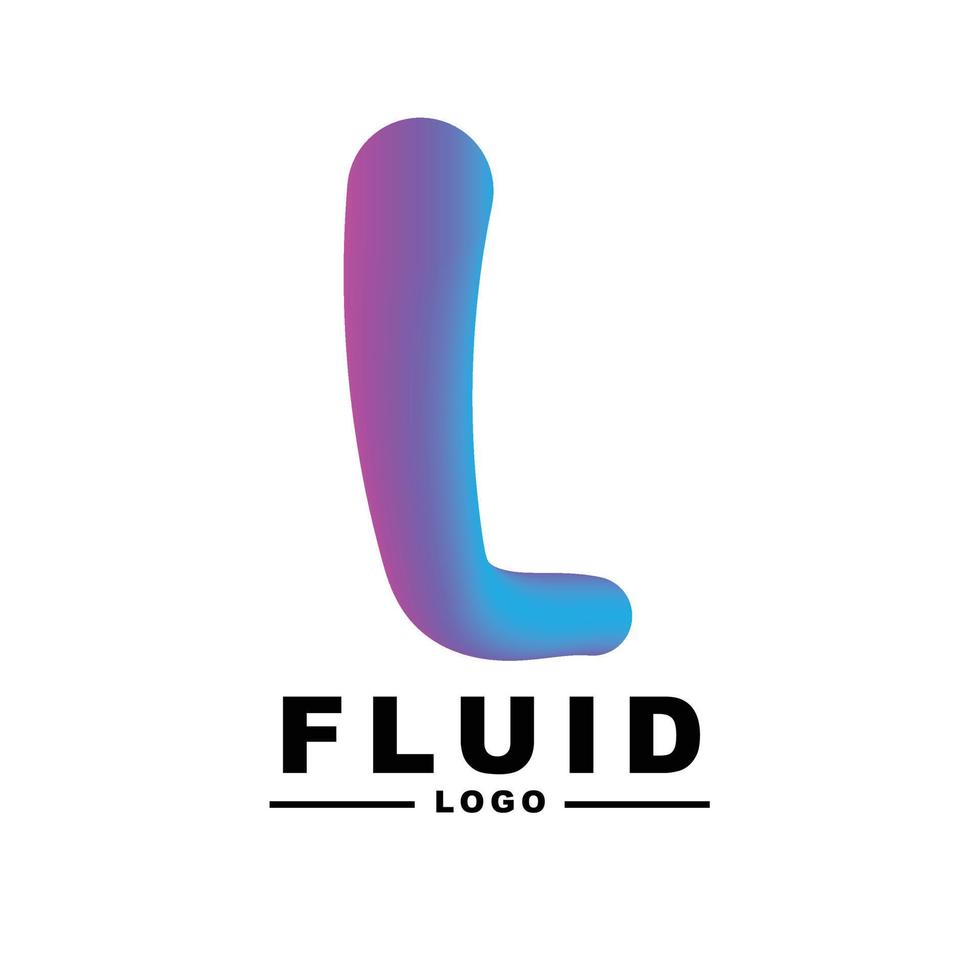 fluid color Creativity. Visual communication poster design. letter L logo vector