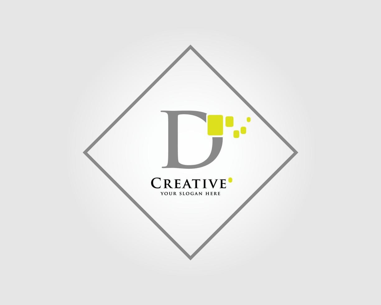 el diseño del logotipo de la letra d con una combinación de cuadrados verdes es adecuado para su marca comercial. vector