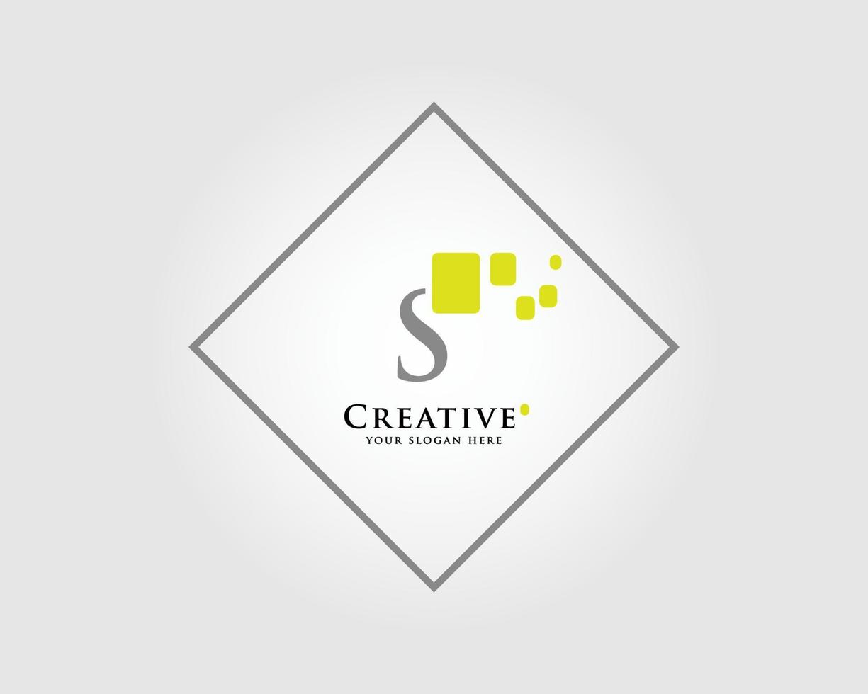 The Letter S Logo Design with a combination of green squares is suitable for your business brand. vector