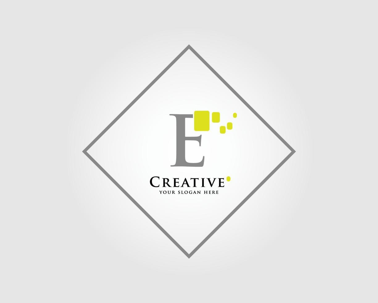 The Letter E Logo Design with a combination of green squares is suitable for your business brand. vector