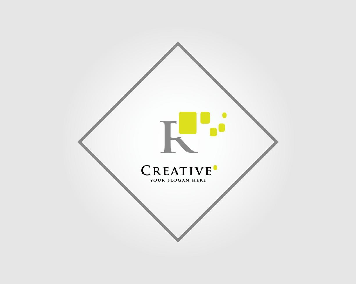 The Letter R Logo Design with a combination of green squares is suitable for your business brand. vector
