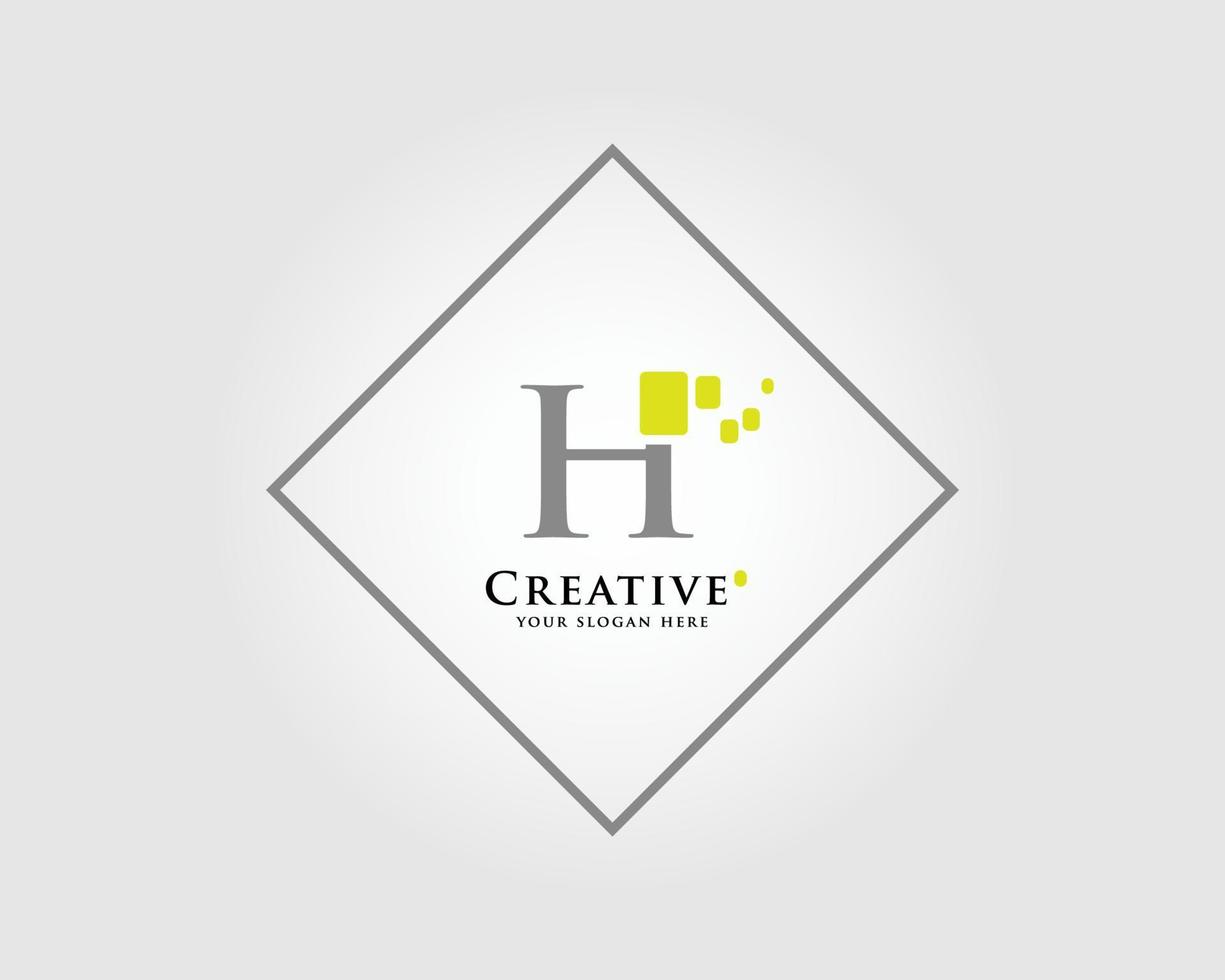 The Letter H Logo Design with a combination of green squares is suitable for your business brand. vector