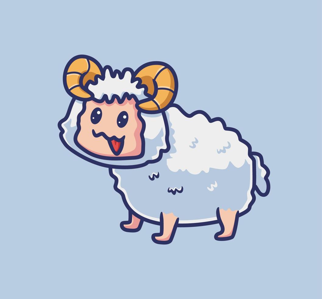 cute sheep wool. isolated cartoon animal nature illustration. Flat Style suitable for Sticker Icon Design Premium Logo vector. Mascot Character vector