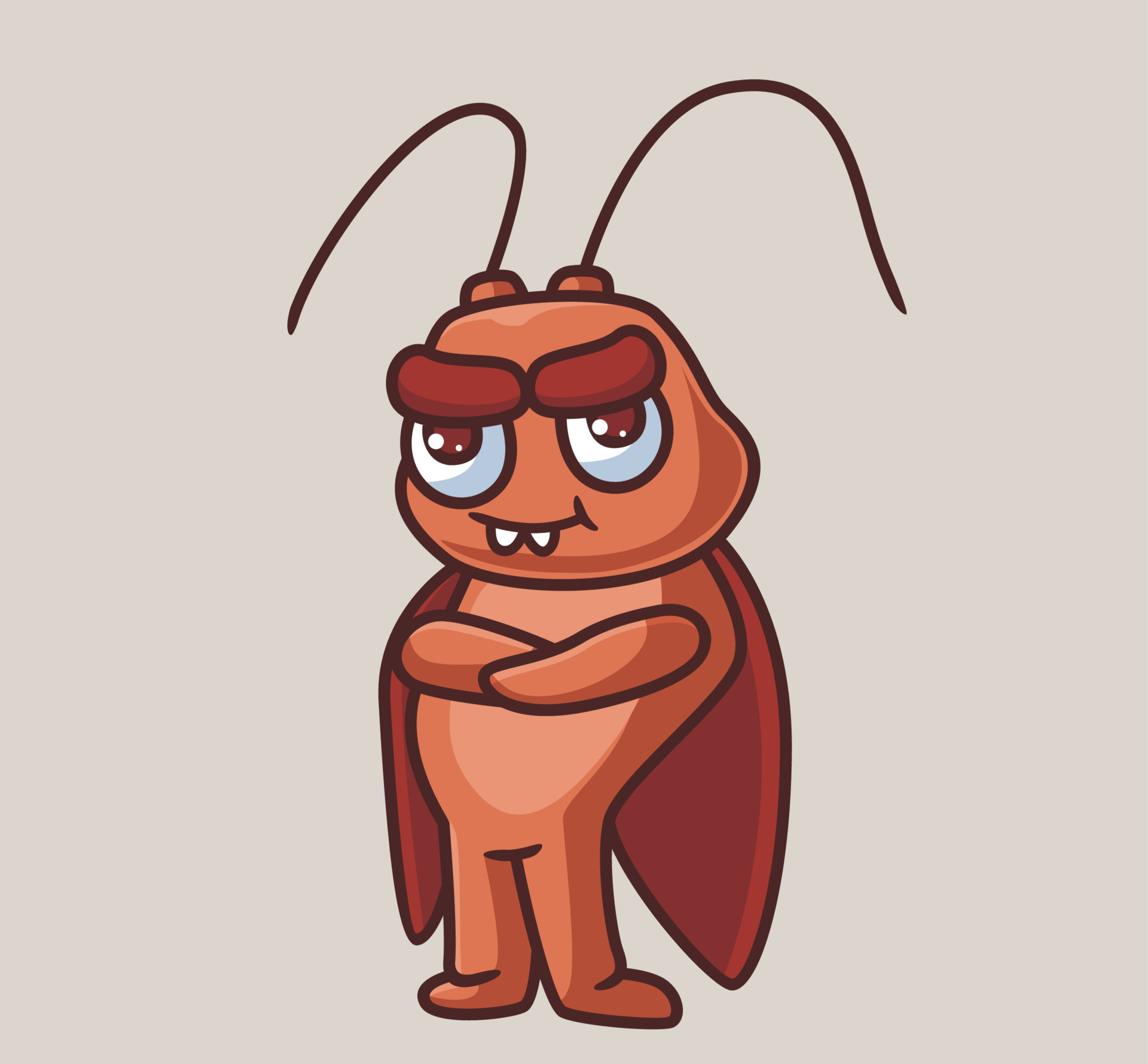 cute male cockroach look cool. isolated cartoon animal nature illustration.  Flat Style suitable for Sticker Icon Design Premium Logo vector. Mascot  Character 11466440 Vector Art at Vecteezy