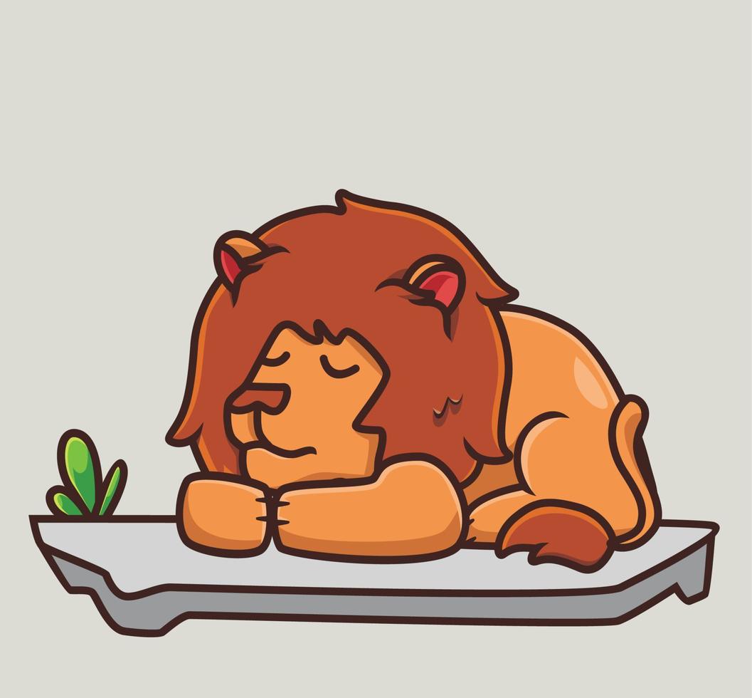 cute sleeping lion vector