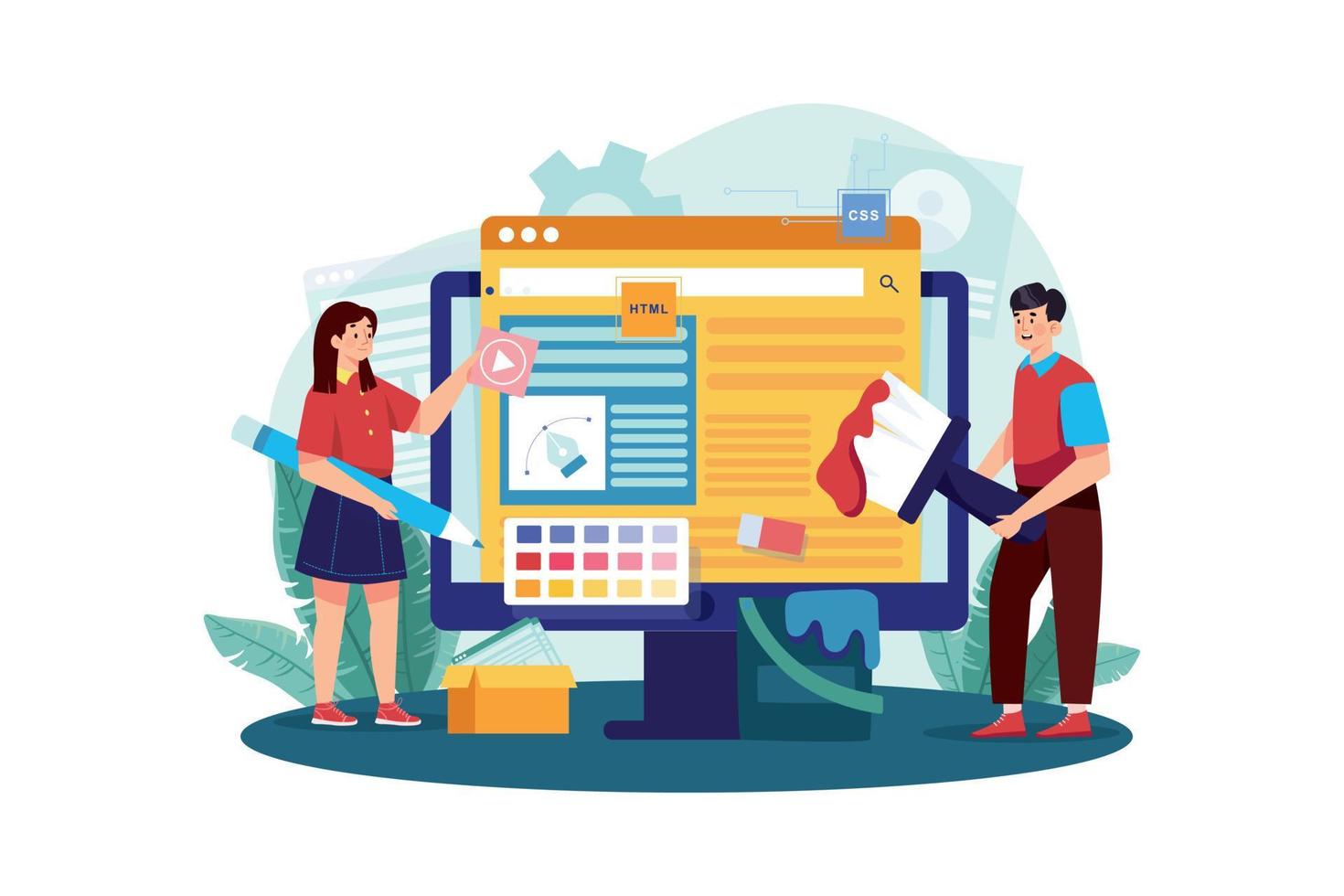 Web Designer Illustration concept on white background vector