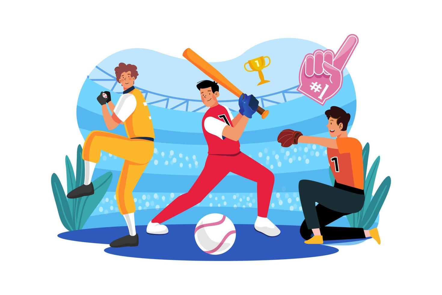 Baseball team Illustration concept on white background vector