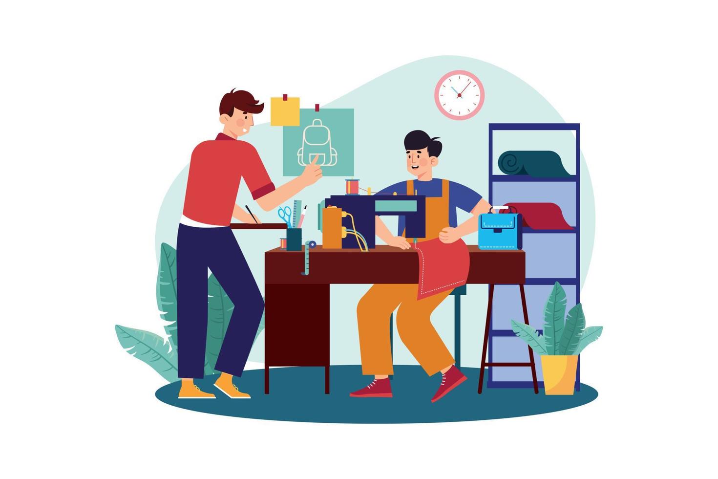 Design Jobs Illustration concept. A flat illustration isolated on white background vector