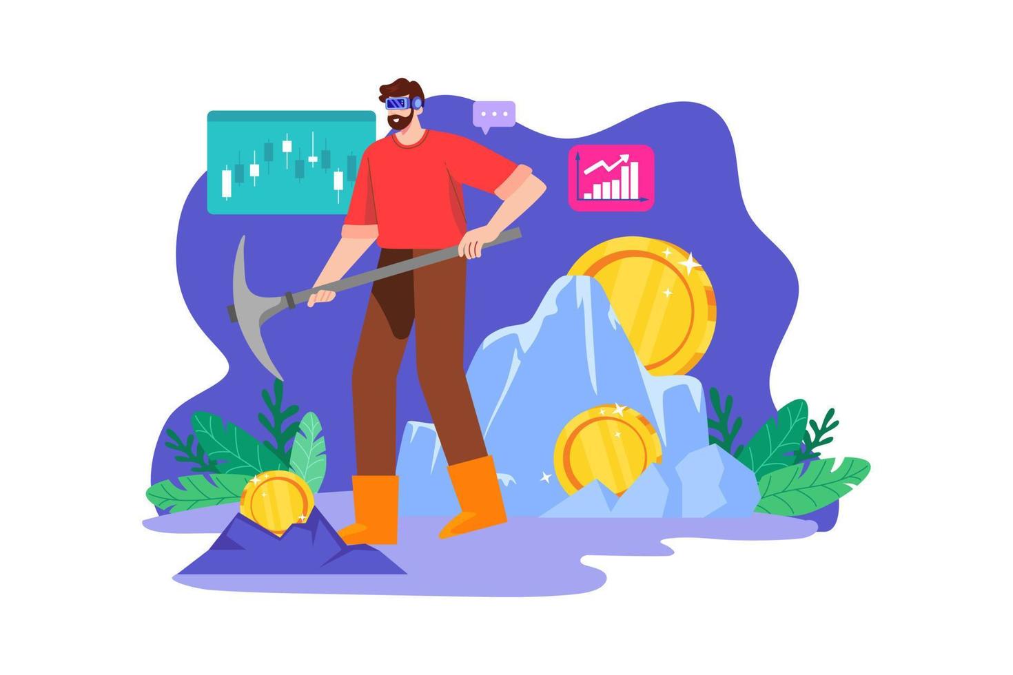 Online Education with VR glasses vector