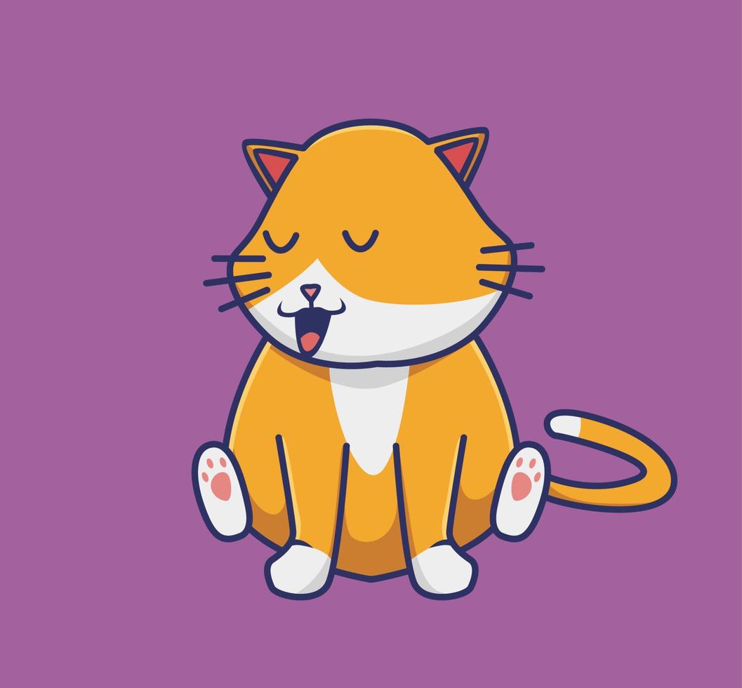 cute cat sitting. cartoon animal nature concept Isolated illustration. Flat Style suitable for Sticker Icon Design Premium Logo vector. Mascot Character vector