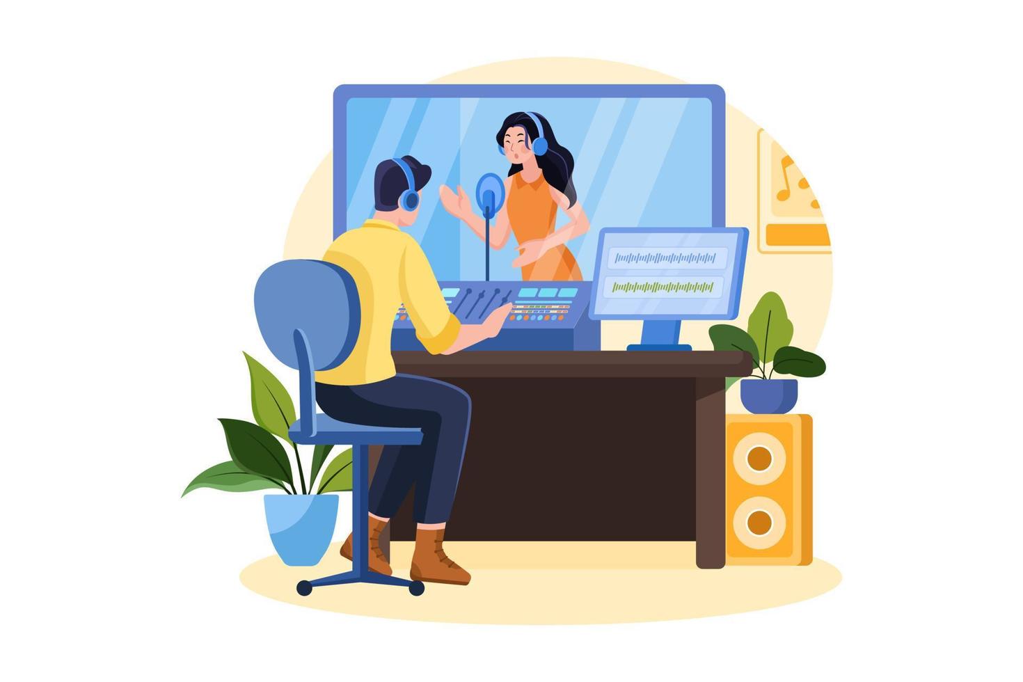 Music Producer Illustration concept on white background vector