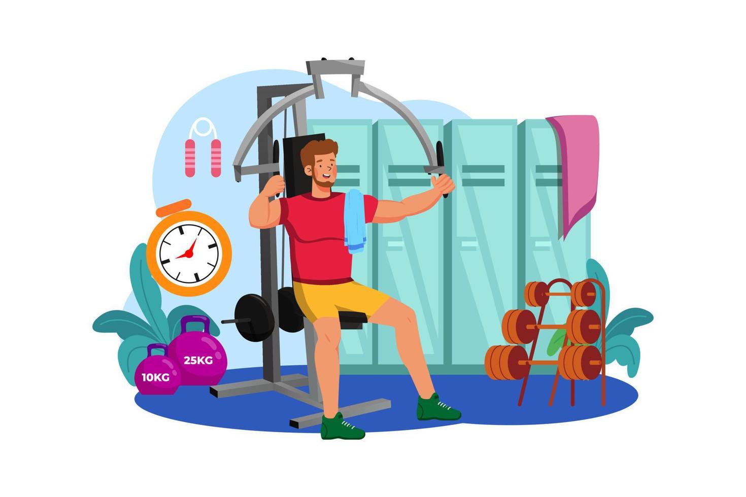 Athlete on sports apparatus Illustration concept on white background vector