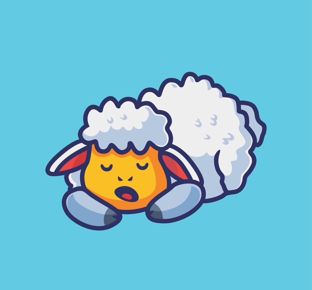 cute sheep sleeping. isolated cartoon animal nature illustration. Flat Style suitable for Sticker Icon Design Premium Logo vector. Mascot Character vector
