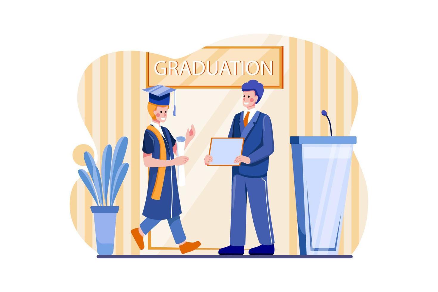 Students Celebrate Graduation vector