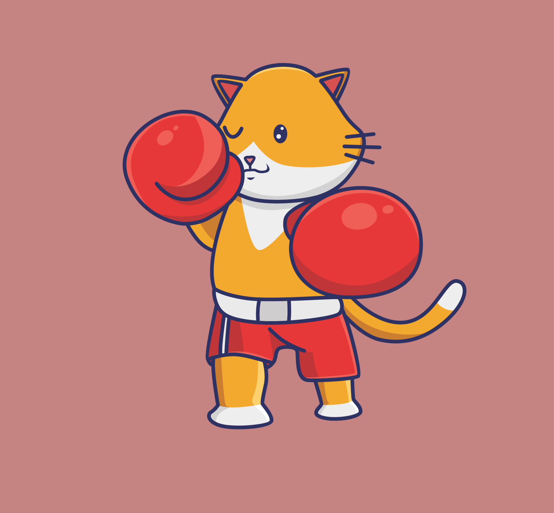 cute cat training boxing. cartoon animal sports concept Isolated  illustration. Flat Style suitable for Sticker Icon Design Premium Logo  vector. Mascot character 11466841 Vector Art at Vecteezy