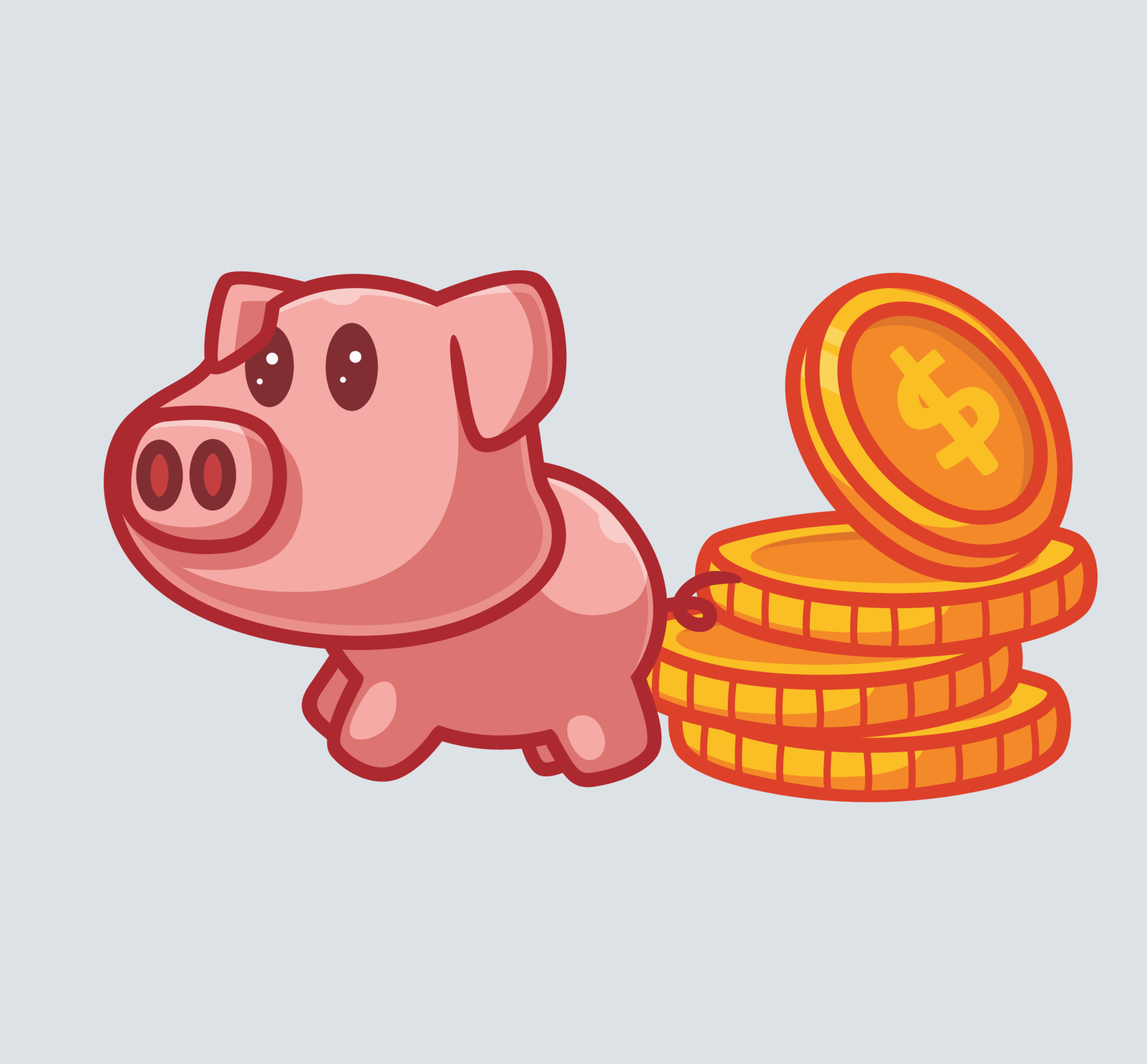 Premium Vector  Hand putting coin to pink piggy bank money savings concept