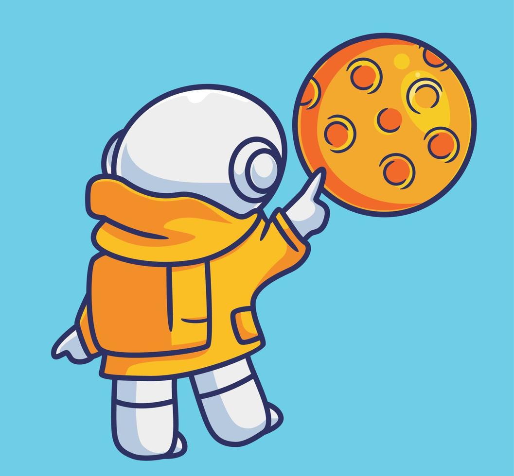 cute astronaut robot go to mood by walking vector
