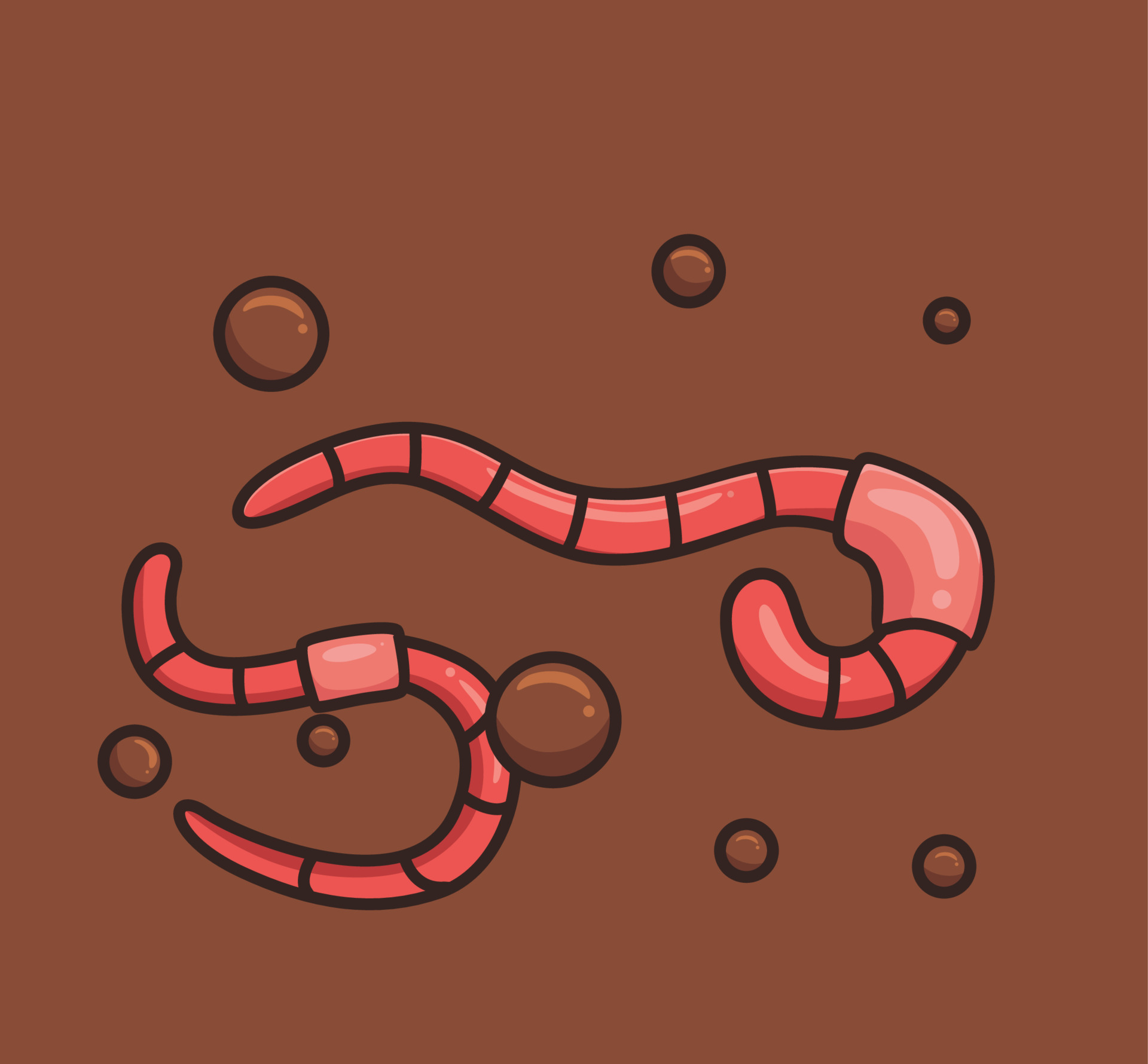 cute worms underground. cartoon animal nature concept Isolated  illustration. Flat Style suitable for Sticker Icon Design Premium Logo  vector. Mascot Character 11467004 Vector Art at Vecteezy