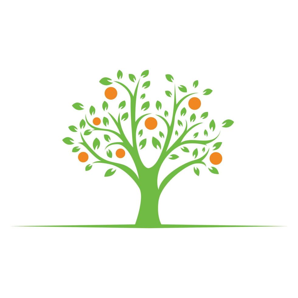 ilustración de logotipo de vector de árbol de naranja