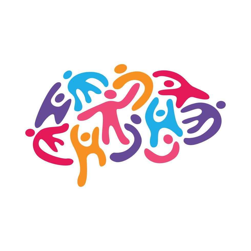 brain colorful vector icon illustration