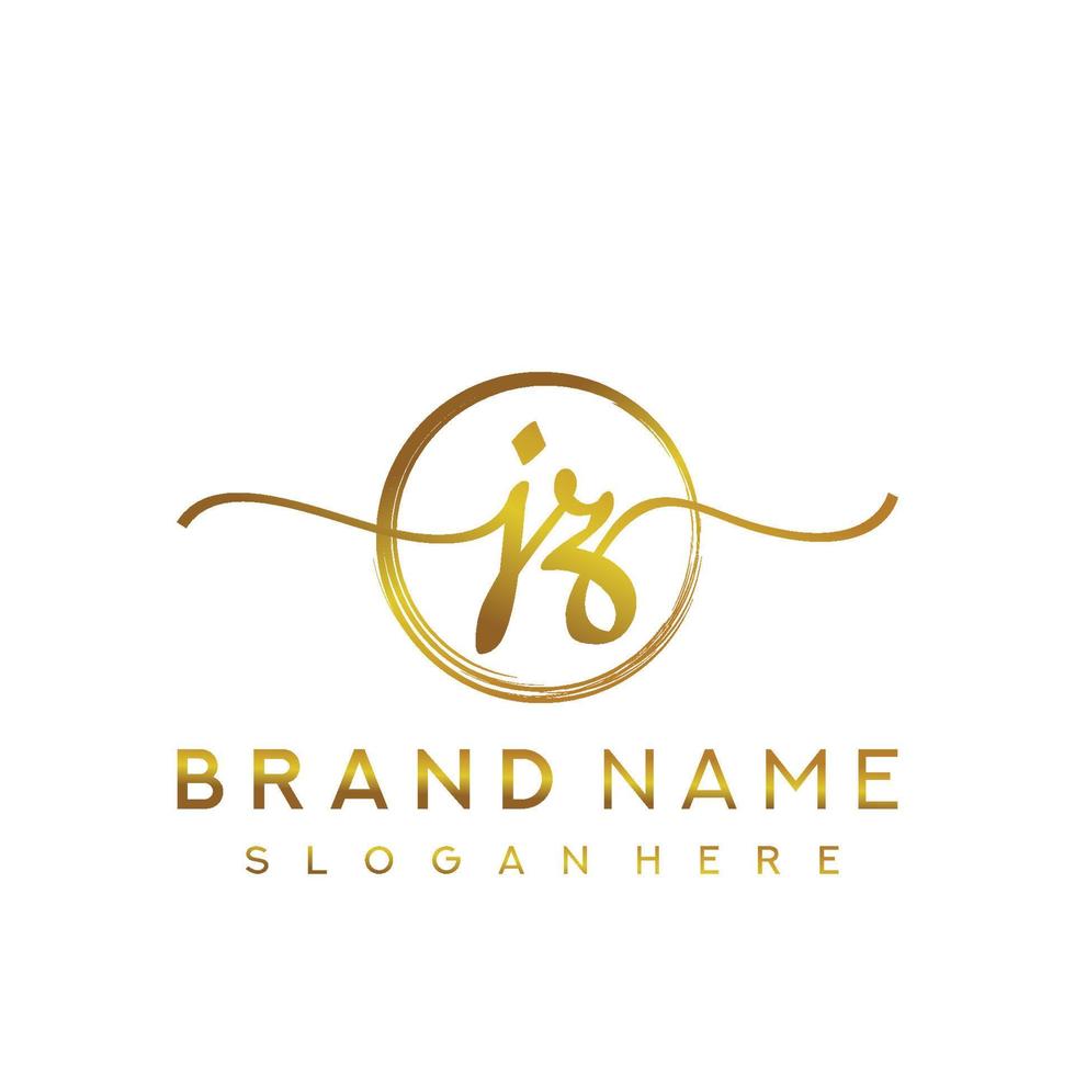 Initial JZ beauty monogram and elegant logo design, handwriting logo of initial signature, wedding, fashion, floral and botanical with creative template. vector