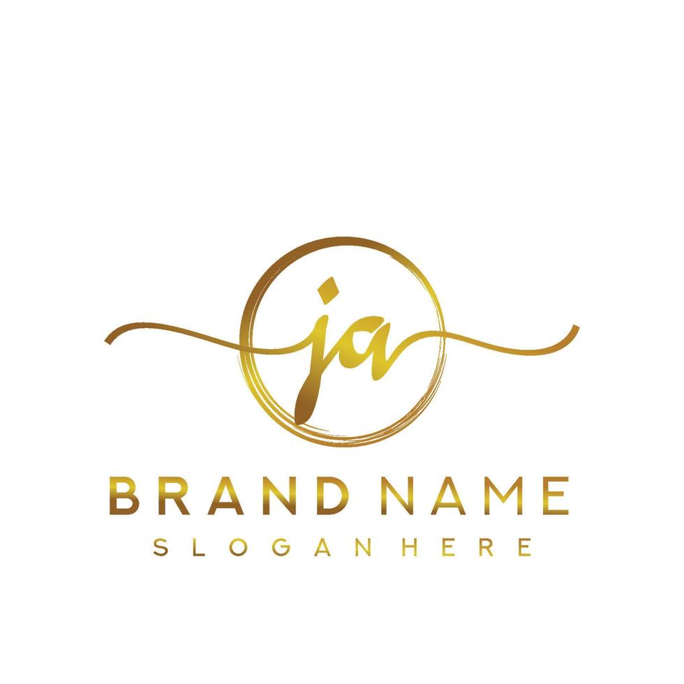 Initial JA beauty monogram and elegant logo design, handwriting logo of initial signature, wedding, fashion, floral and botanical with creative template. vector