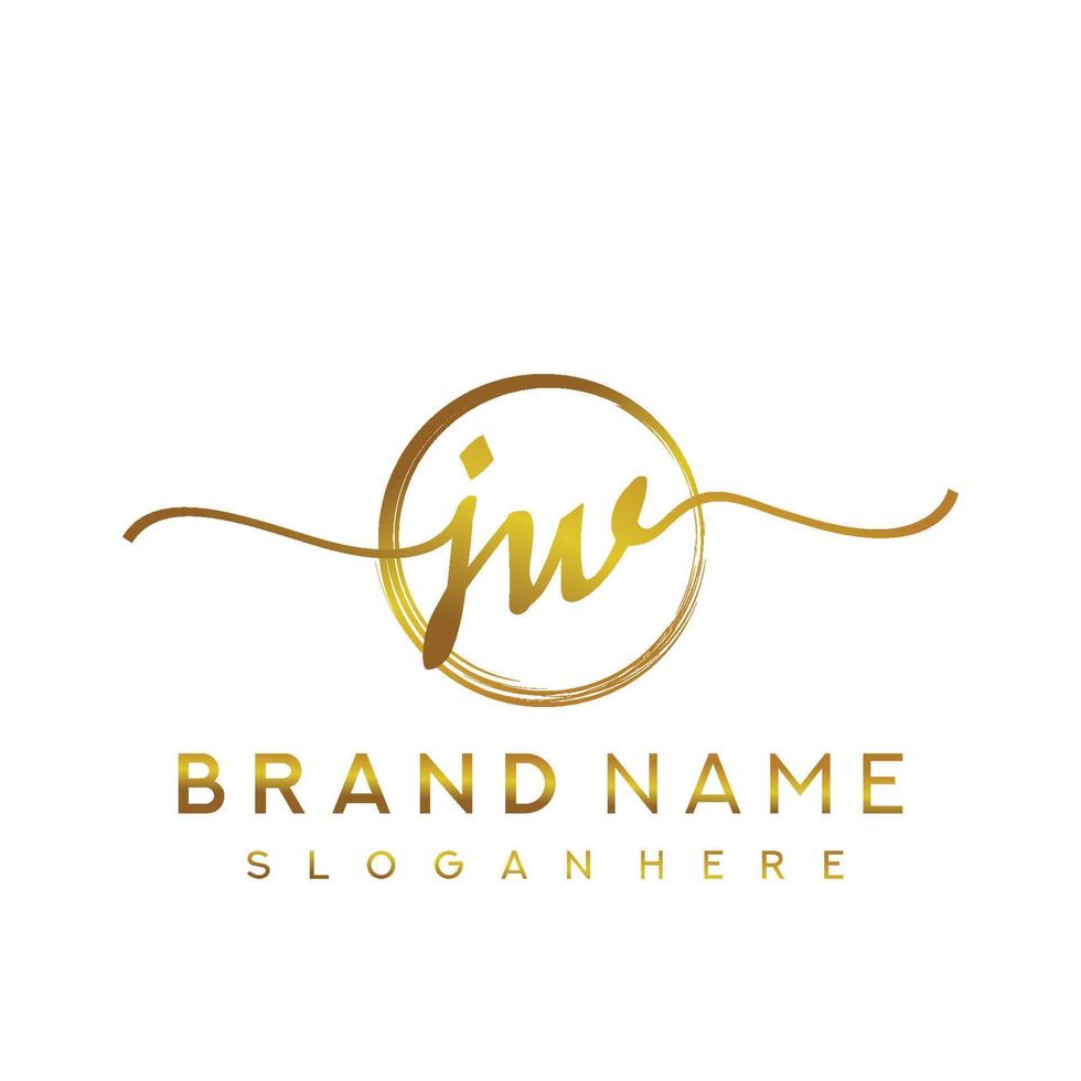 Initial JW beauty monogram and elegant logo design, handwriting logo of initial signature, wedding, fashion, floral and botanical with creative template. vector